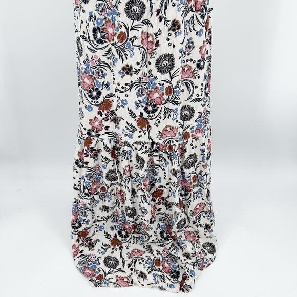 American Eagle Outfitters Halter Floral Maxi Dress Neutral Tassel Womens Sz S - Picture 11 of 12